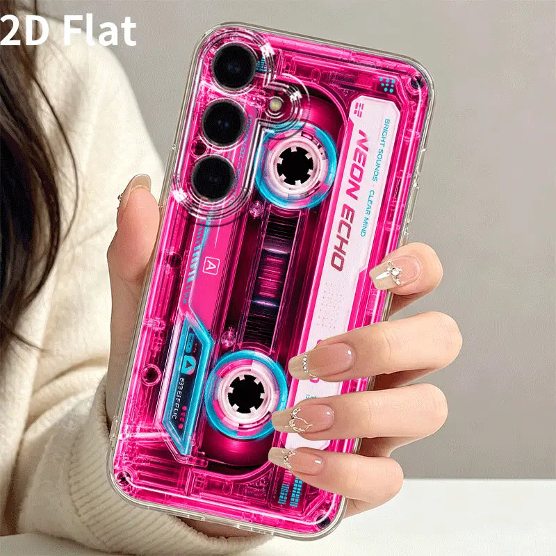 2D Flat-Style Vinyl Record Graphic Smartphone Case, Full-Coverage Soft Protector Accessories for Iphone & Samsung Galaxy Handheld Devices (A05S, A06, A17, A21S, A22, A56, S21 Ultra, S22 Plus, S23+, S24 FE, S25 Edge)