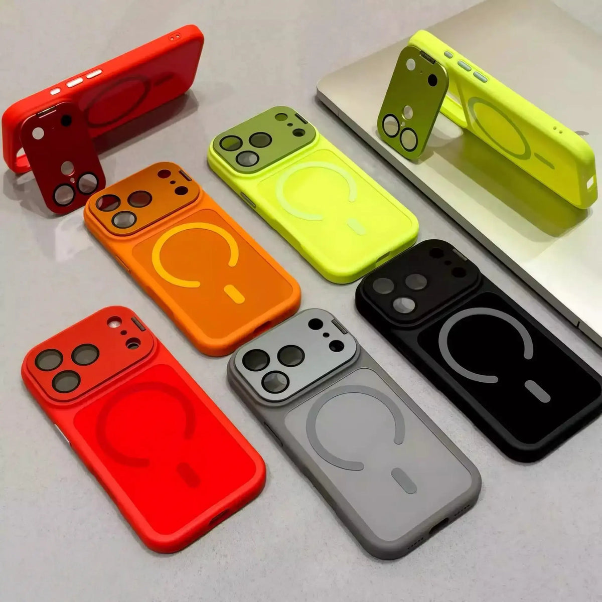Colnel Matte Magnetic Phone Case with Lens Cover Kickstand - Shockproof, Large Camera Window Cover, Camera Cutout, Wireless Protection Phone Accessories for Iphone 12/13/14/15/16/17 Promax/Pro/Plus #YJMBJTZJCXXYKBLACK