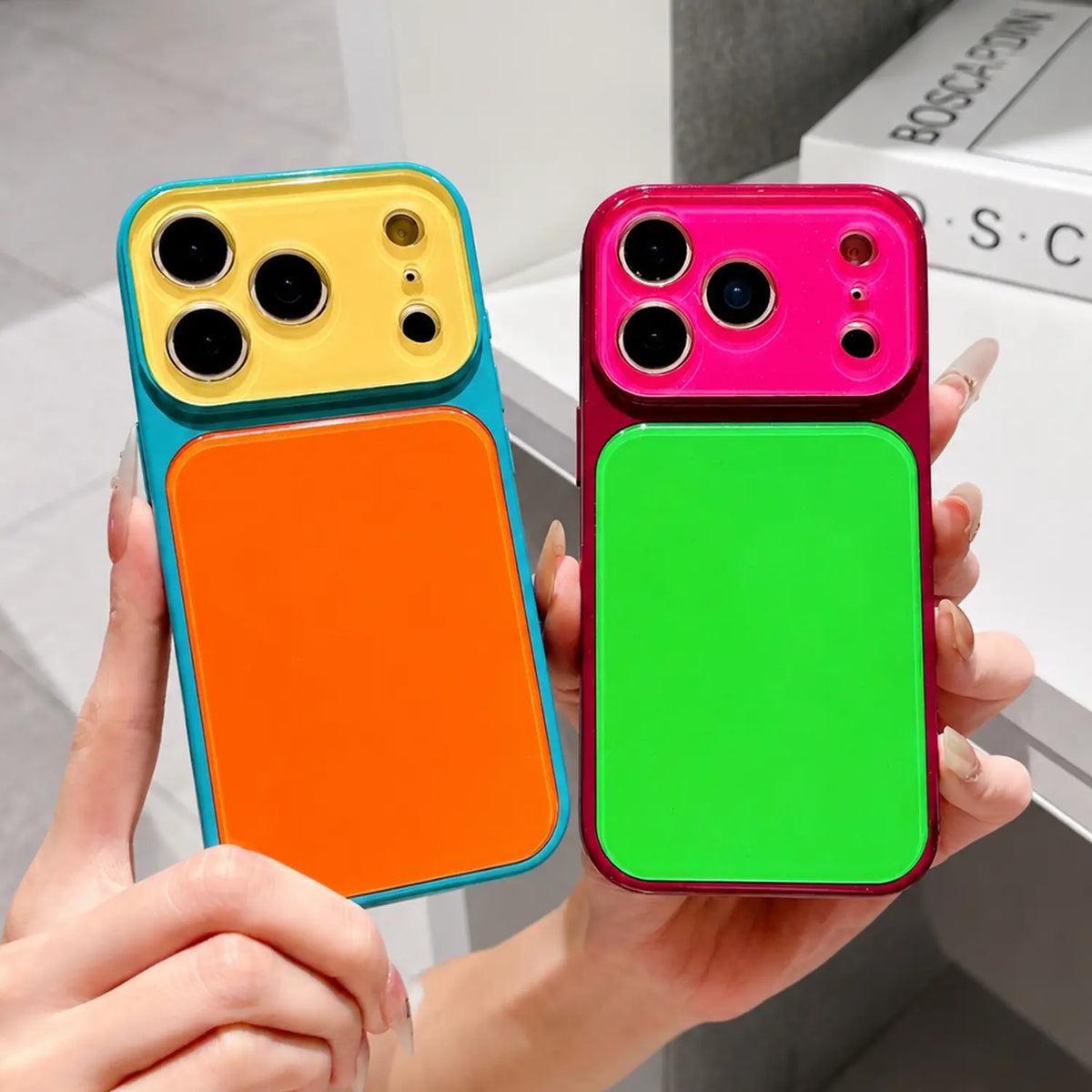 Dopamine Candy Color Phone Case for Iphone 17 Pro Max 16 15 14 Pro Max, Cute Colorful TPU+PC Acrylic Case, Shockproof Heavy Duty Protective Cover, Anti-Scratch Drop Resistant Phone Accessories