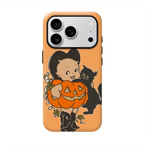 Kewpie Spooky Kitsch Halloween Toddler Phone Case Phone Case - Shock-Proof, Lightweight, Multi-Model Protection Cover Casing with Handle, Cellphone Casing Accessory for Iphone 11-17, Samsung S22-S26 (Check Sizes)