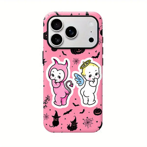 Kewpie Spooky Kitsch Halloween Toddler Phone Case Phone Case - Shock-Proof, Lightweight, Multi-Model Protection Cover Casing with Handle, Cellphone Casing Accessory for Iphone 11-17, Samsung S22-S26 (Check Sizes)