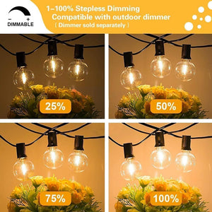 29FT Outdoor String Lights, G40 Globe LED Dimmable Patio Lights